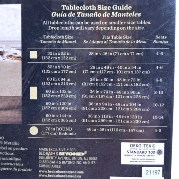 Bee & Willow Solid Hemstitch Tablecloth Vanilla Ice Gold NWT - Picture 6 of 14